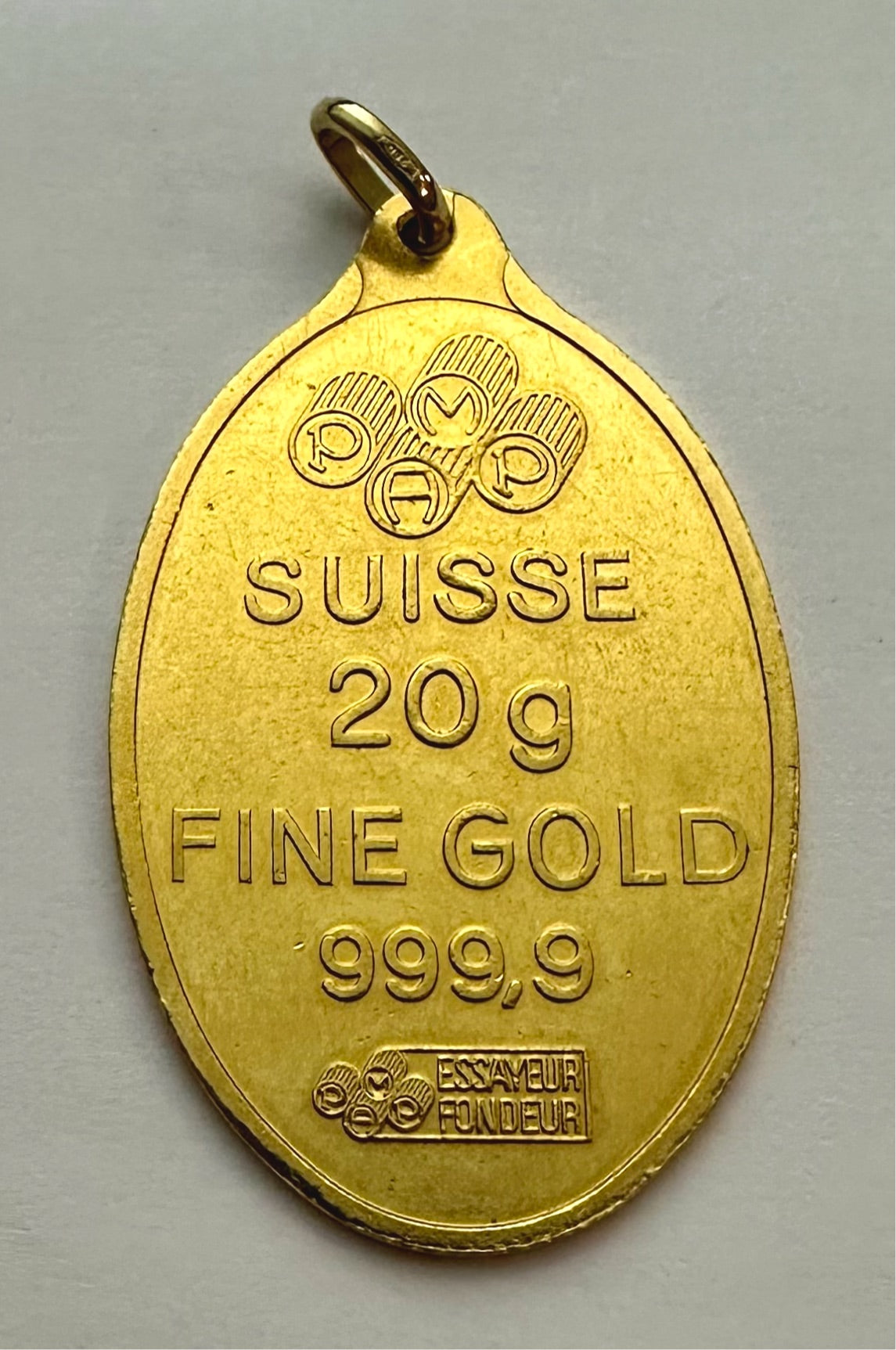 Pamp Suisse Lady Fortuna 20 Gram Gold Pendant in 18ct casing