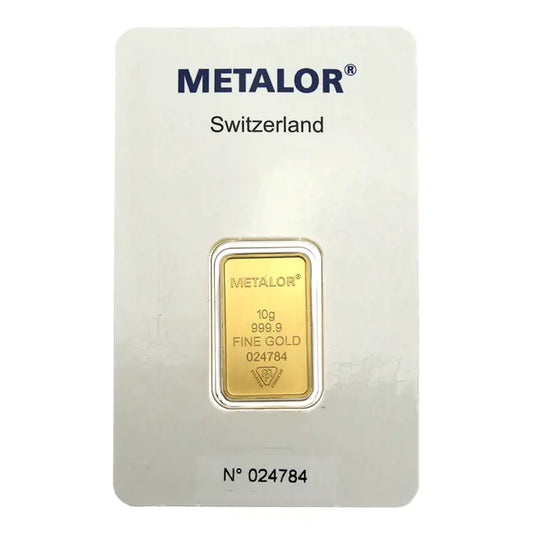 Pre-Owned Metalor 10g Gold Bar (Carded)