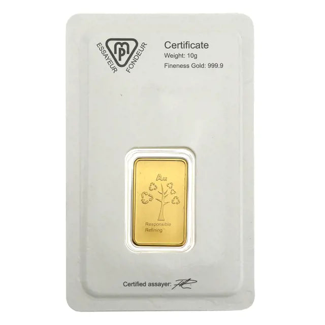 Pre-Owned Metalor 10g Gold Bar (Carded)