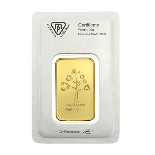 Pre-Owned Metalor 20g Gold Bar (Carded)