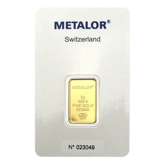 Pre-Owned Metalor 5g Gold Bar (Carded)