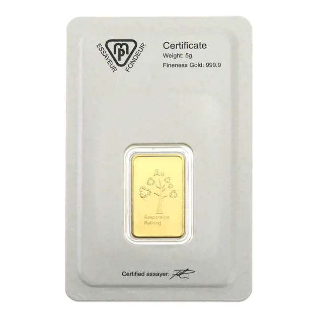 Pre-Owned Metalor 5g Gold Bar (Carded)