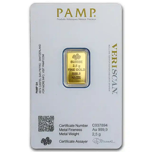 PAMP Suisse Fortuna 2.5g Gold Bar – Sealed