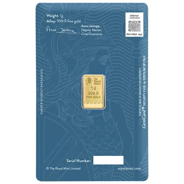 Pre-Owned Royal Mint Britannia 1g Gold Bar