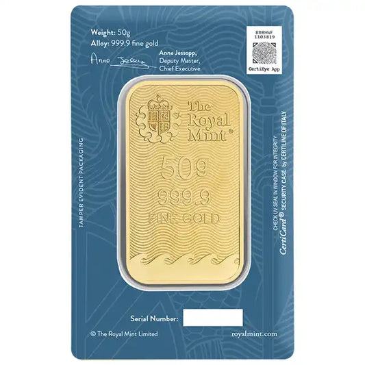 Pre-Owned The Royal Mint Britannia 50g Gold Bar