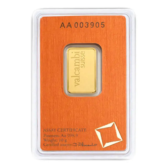 Pre-Owned Valcambi 10g Gold Bar (Carded)