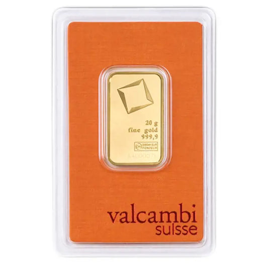 Pre-Owned Valcambi 20g Gold Bar (Carded)