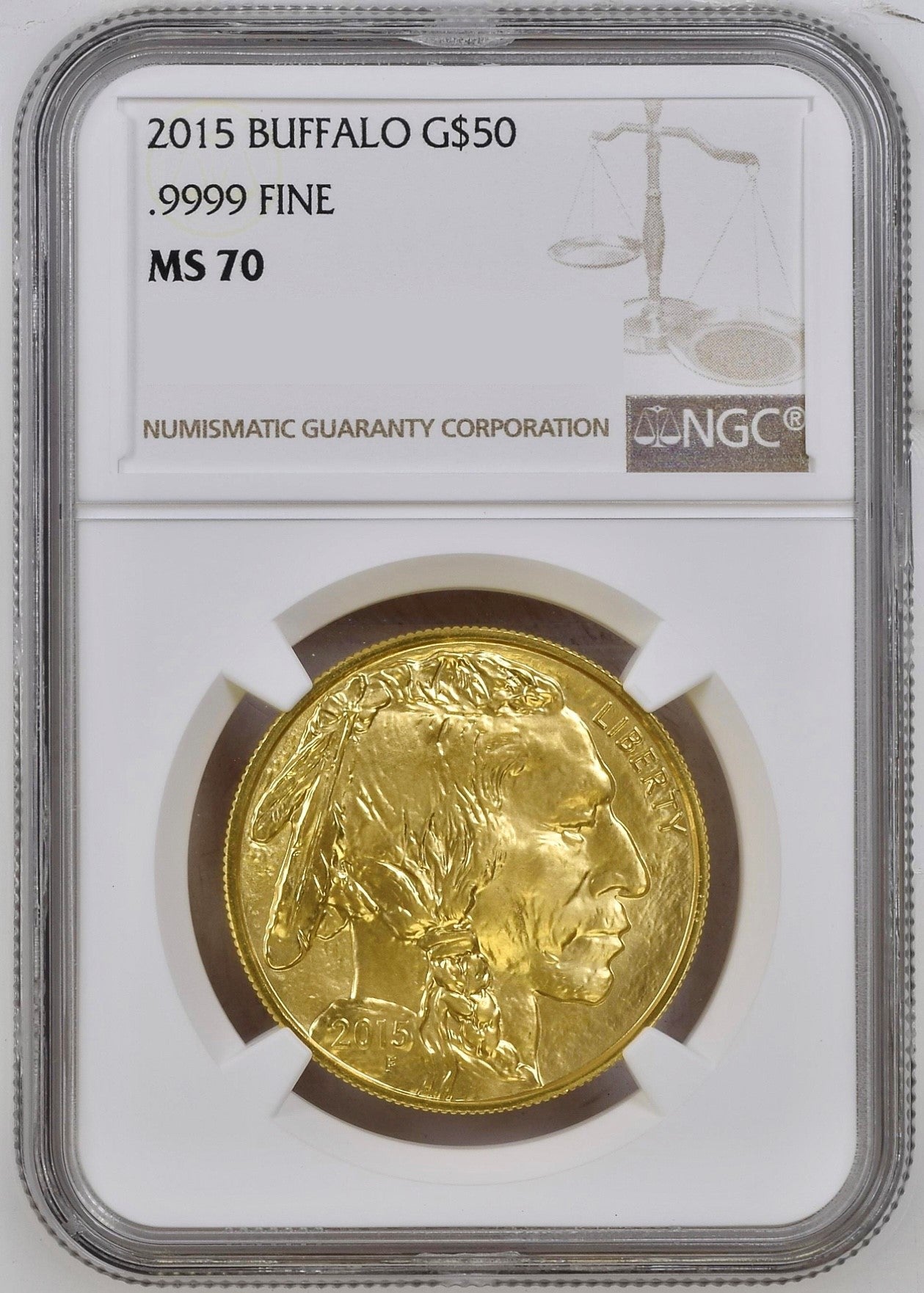 2015 1 OUNCE GOLD BUFFALO 50 NGC MS70 TOP POP BTBullion