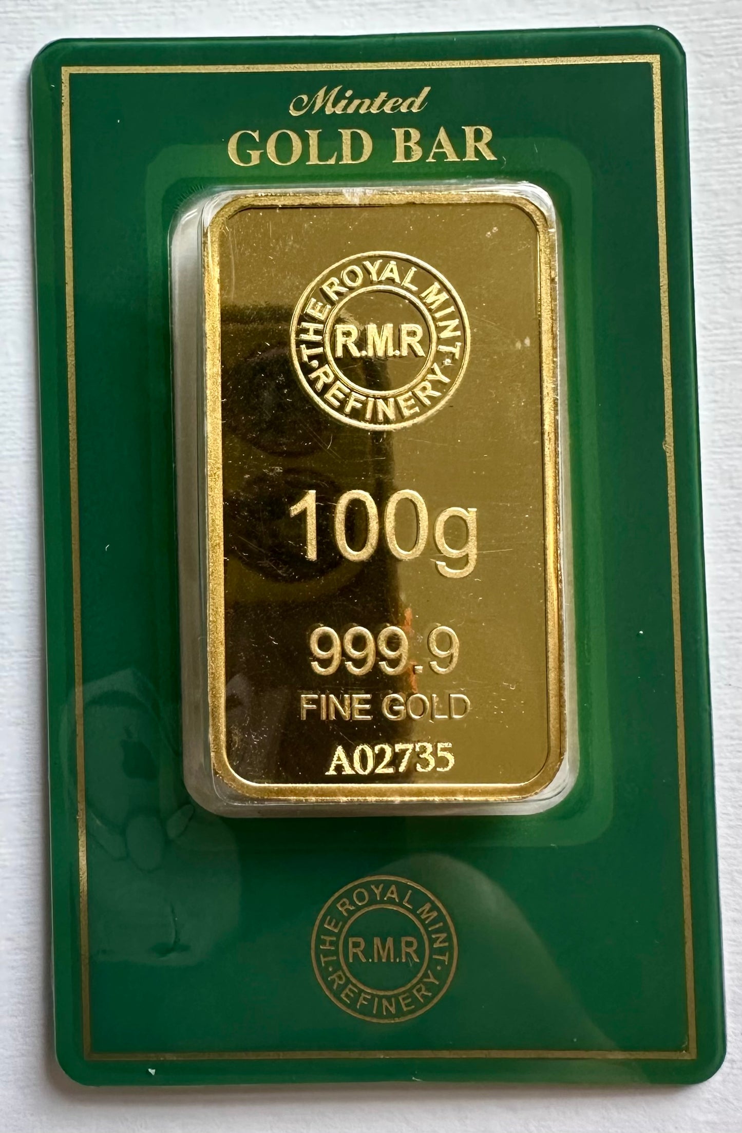 100 Gram Royal Mint Gold Bar - Carded