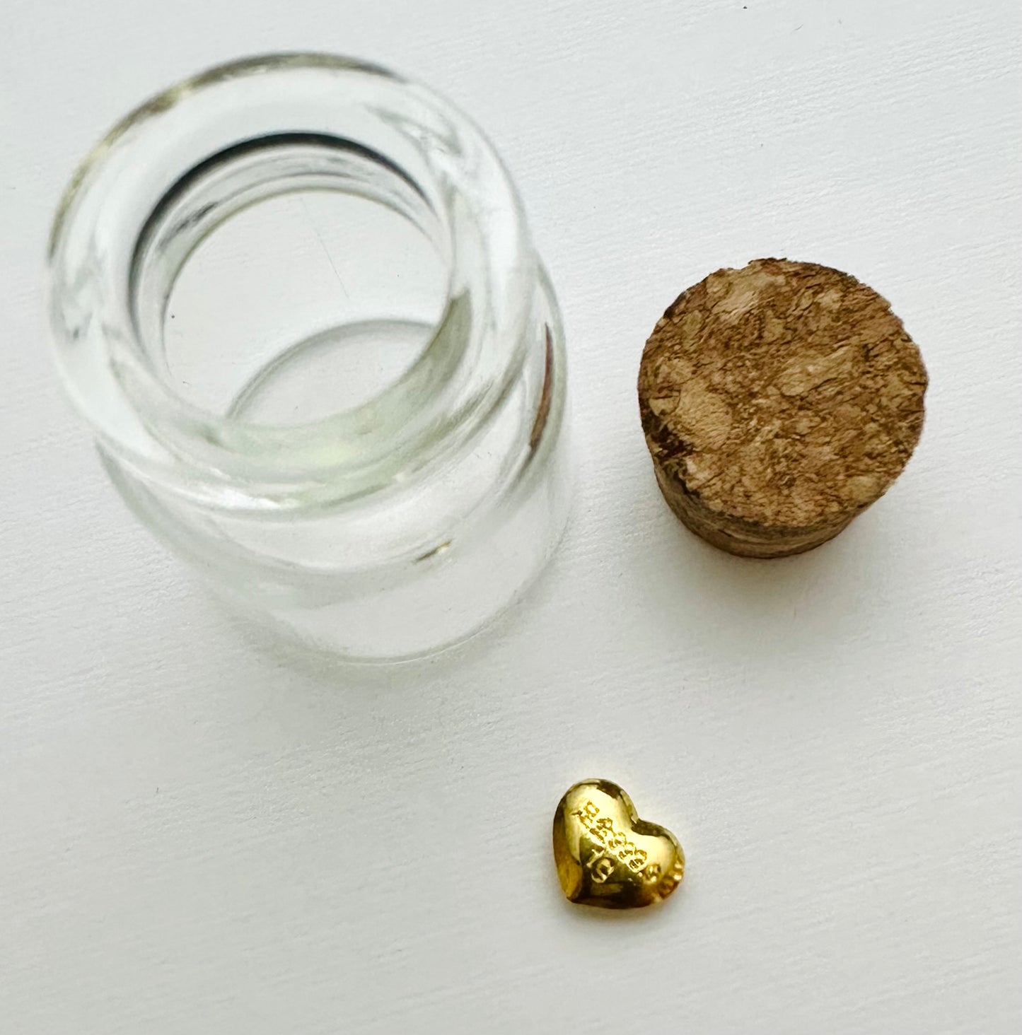 1 Gram 24 carat Heart Ingot in vial - Hallmarked 999.9