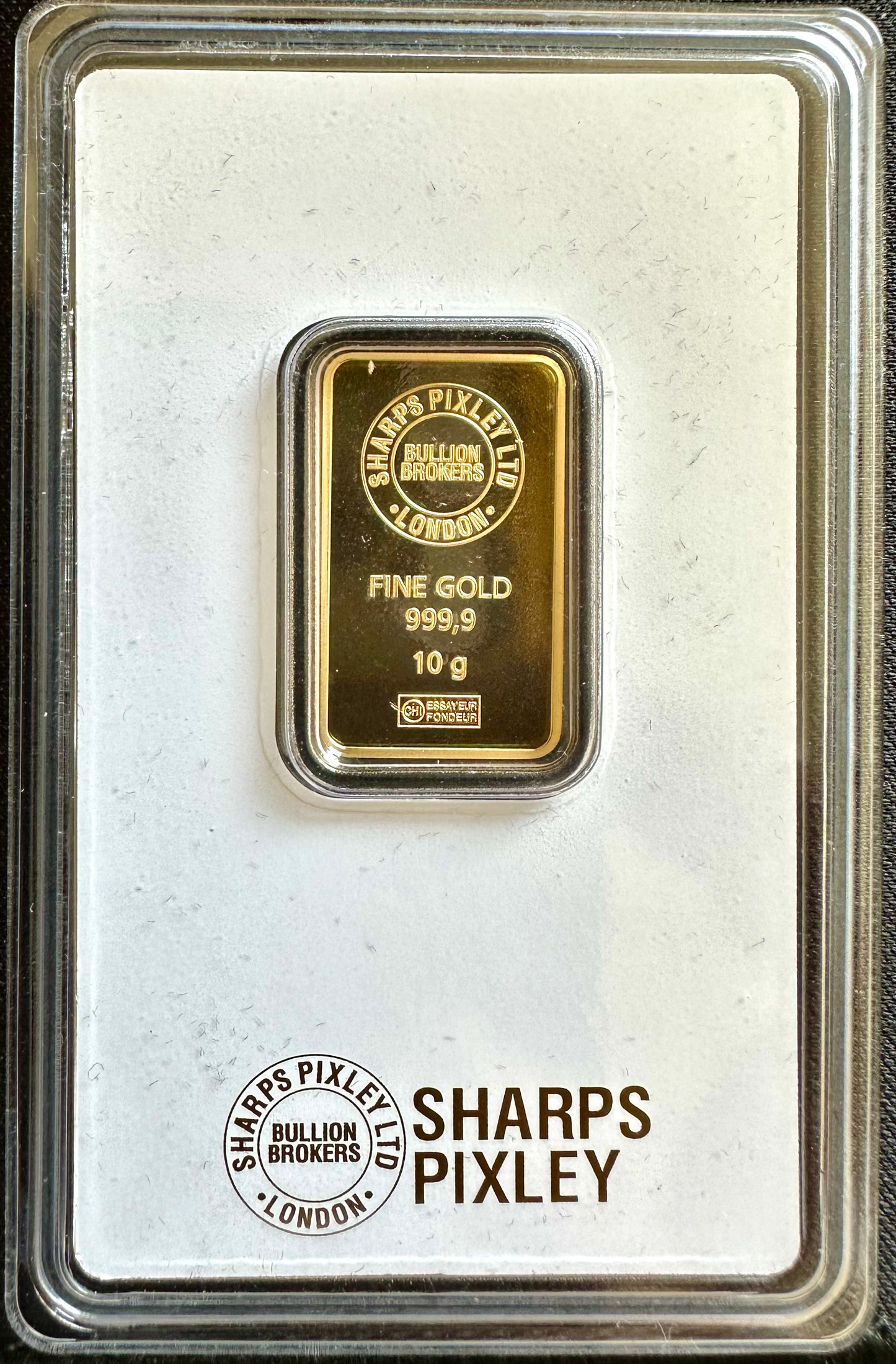 10 Gram Sharps Pixley Gold Bar - Carded