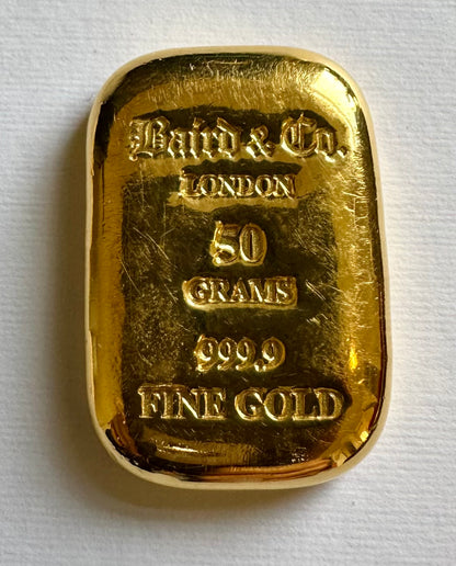 50 Gram Baird & Co. 24ct Gold Ingot