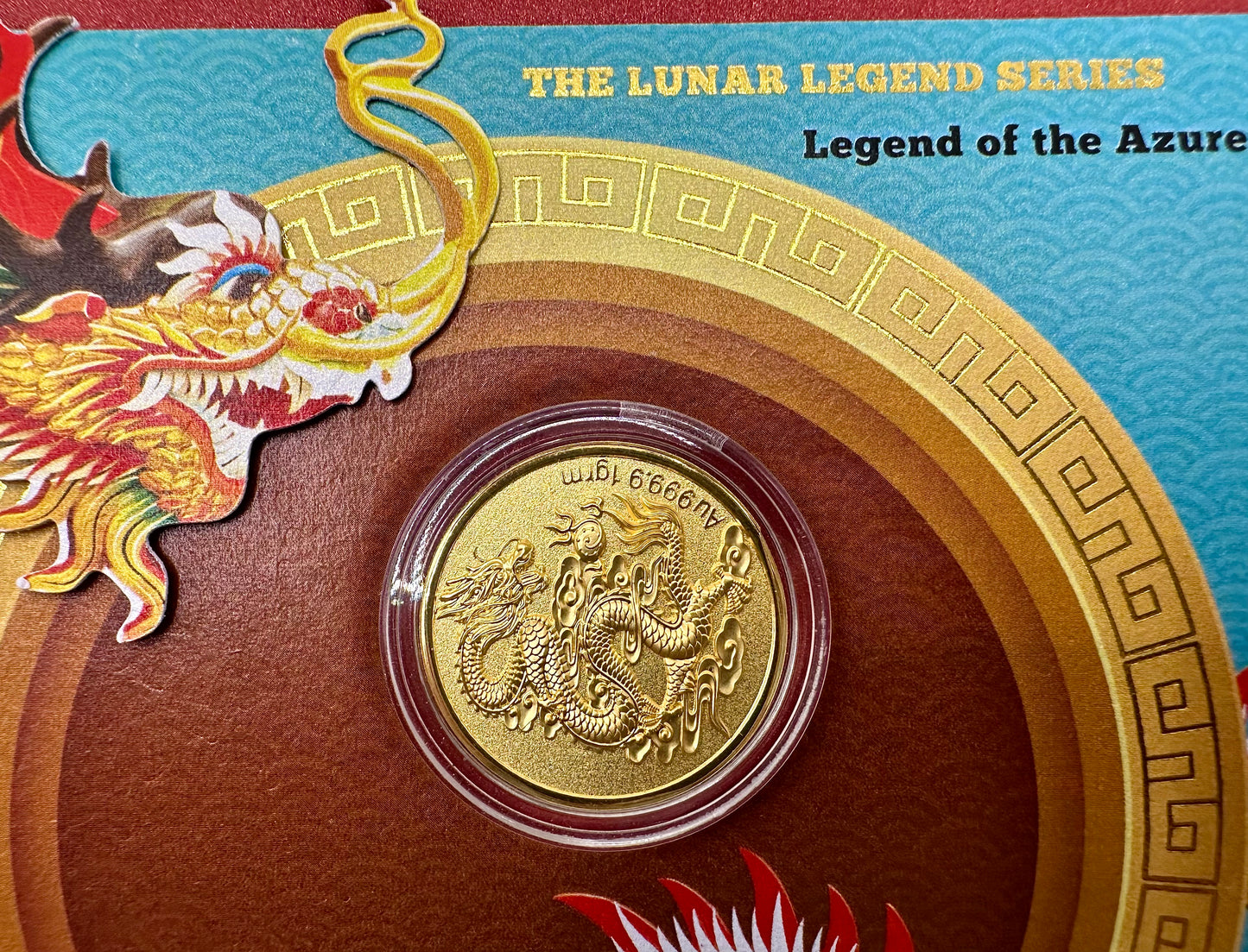 The Lunar Legend Series - Legend of the Azure Dragon - 1 Gram 24ct Gold Coin