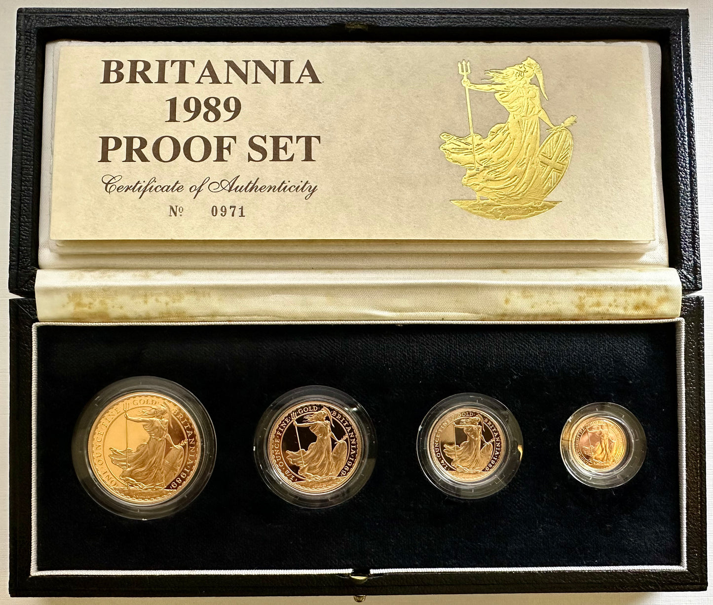 1989 Gold Proof Britannia 4-coin Set