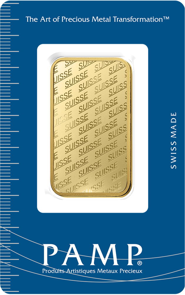 Pamp Suisse SUISSE Design 1 Ounce Gold Bar Assayed C042611