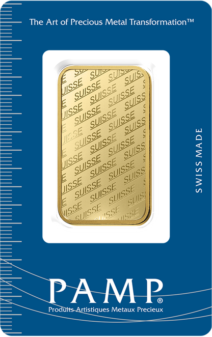 Pamp Suisse SUISSE Design 1 Ounce Gold Bar Assayed C042611