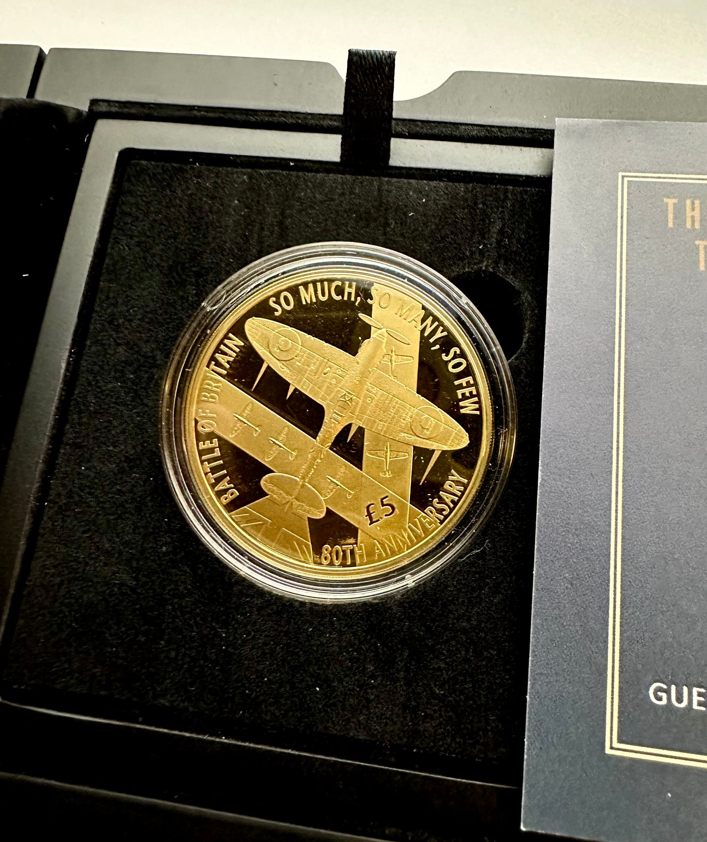 Gold Proof £5 80th Anniversary of Battle of Britain - Box and COA