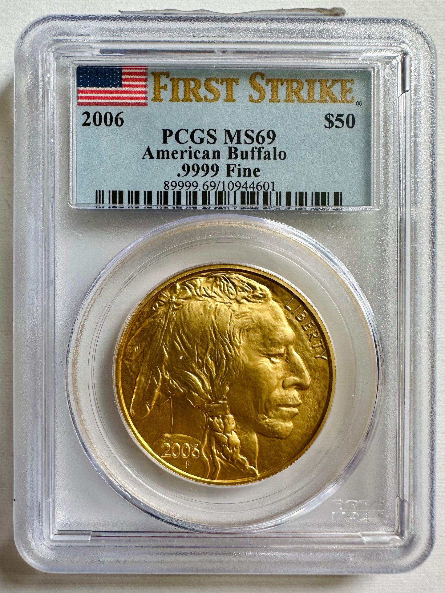 2006 1 OUNCE GOLD BUFFALO $50 - PCGS MS69