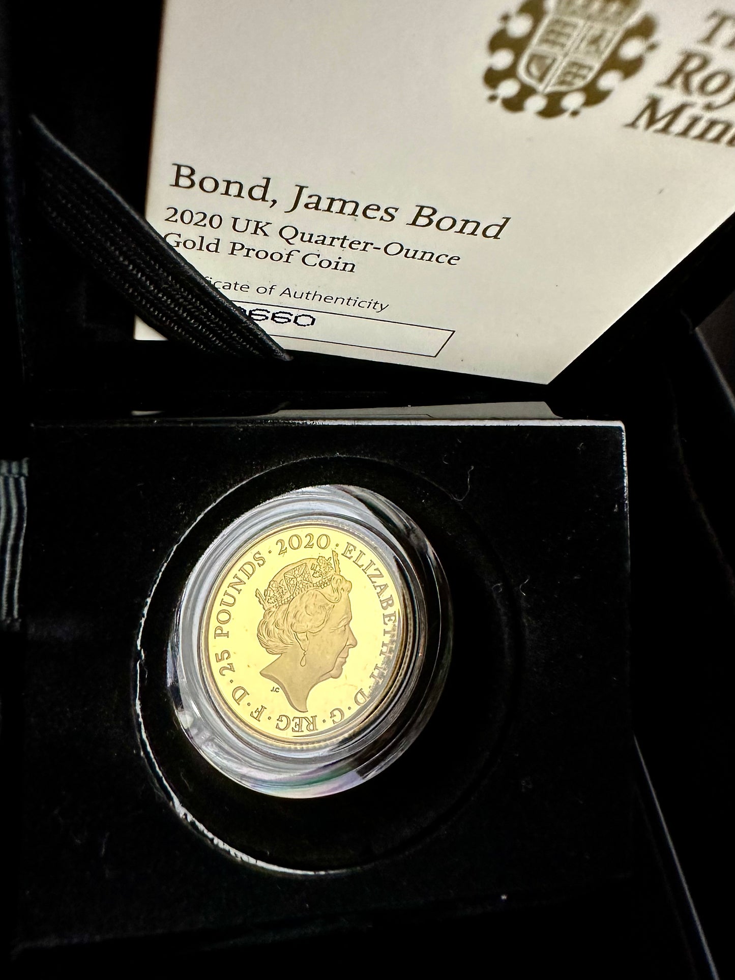 Bond, James Bond 2020 1/4 Ounce Gold Proof Coin - Box and COA