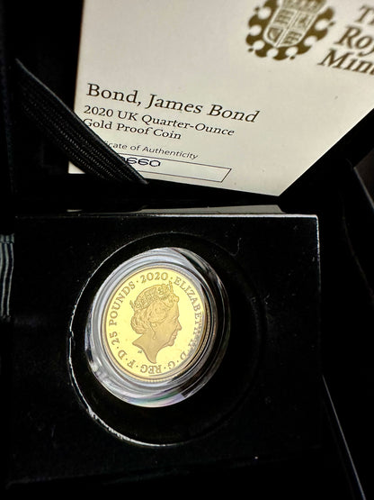 Bond, James Bond 2020 1/4 Ounce Gold Proof Coin - Box and COA