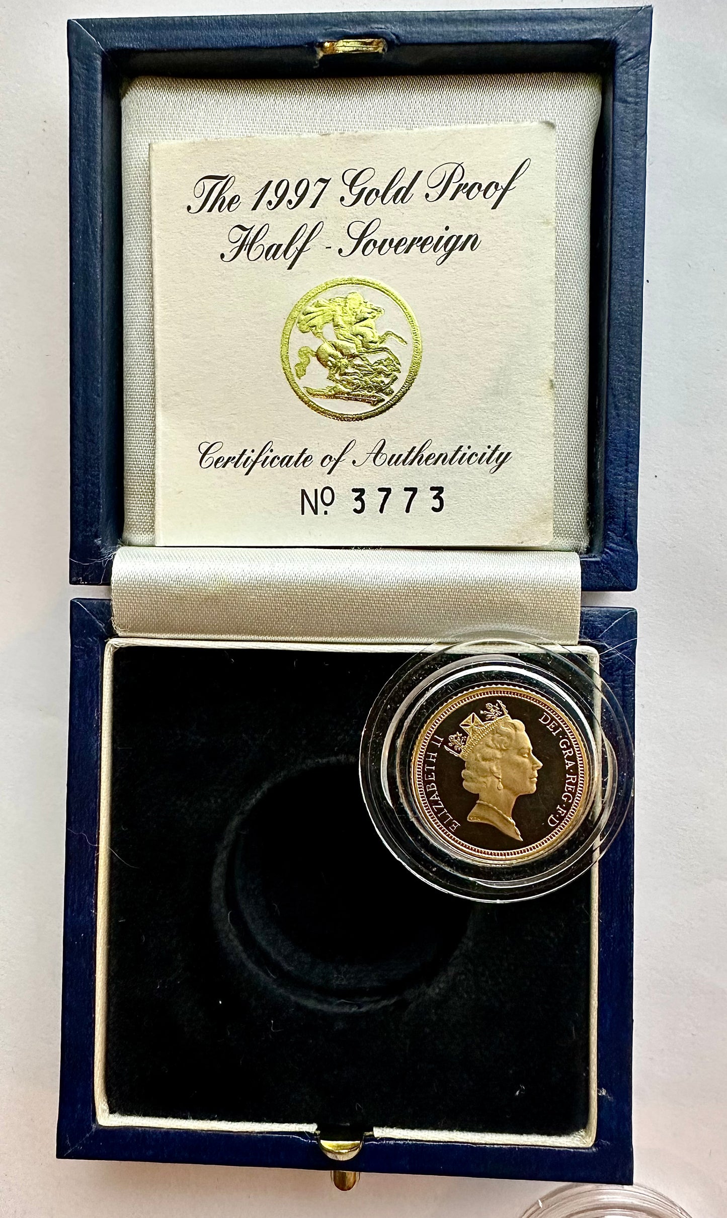 1997 Gold Proof Half Sovereign - Box and COA