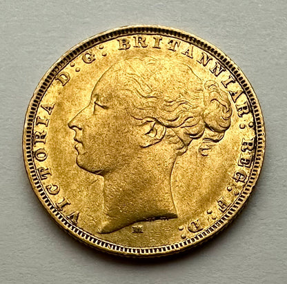 1881 Young Victoria Full Sovereign - George & Dragon - Melbourne