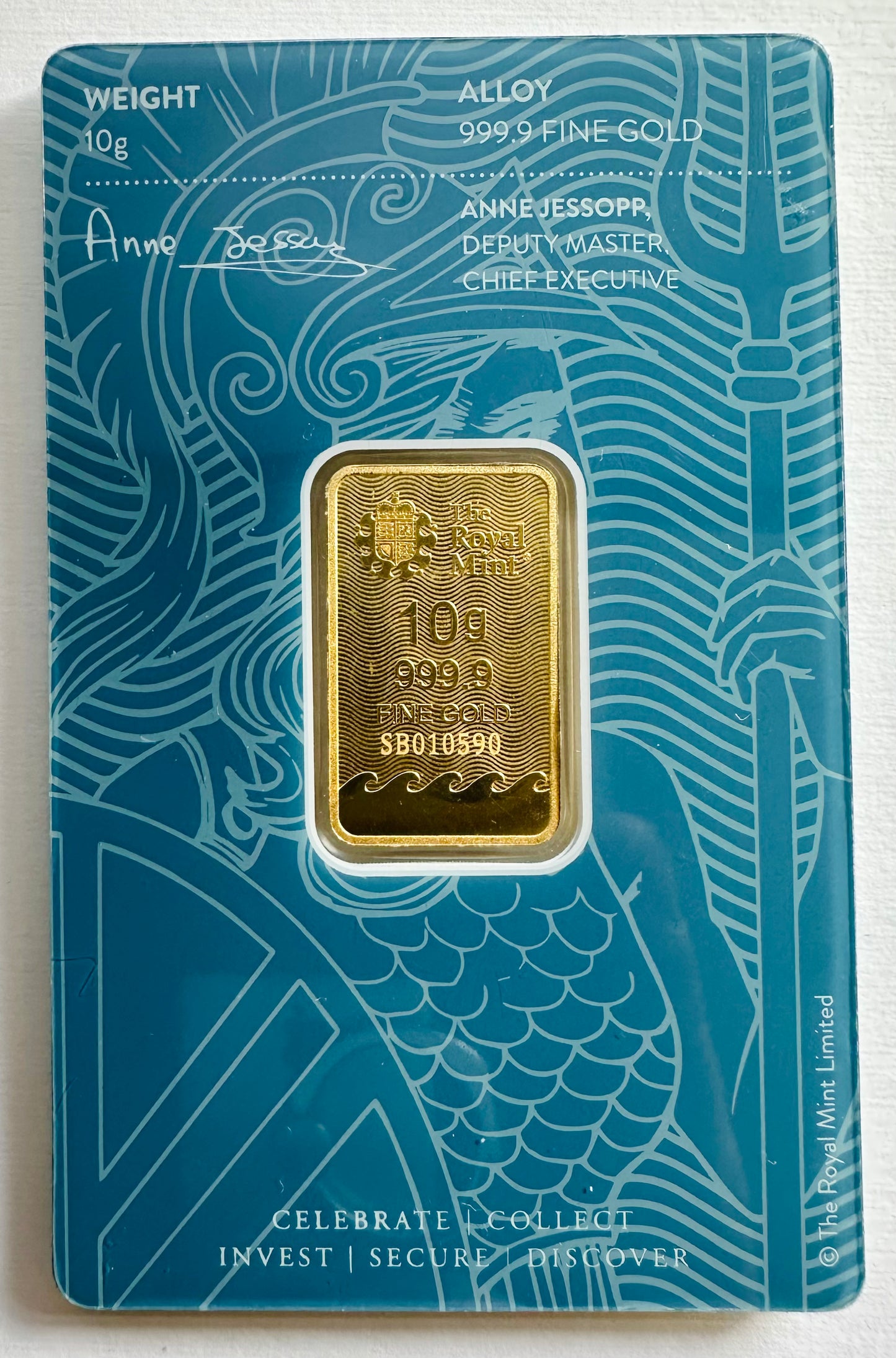 10 Gram Britannia 24ct Gold Bar - Carded