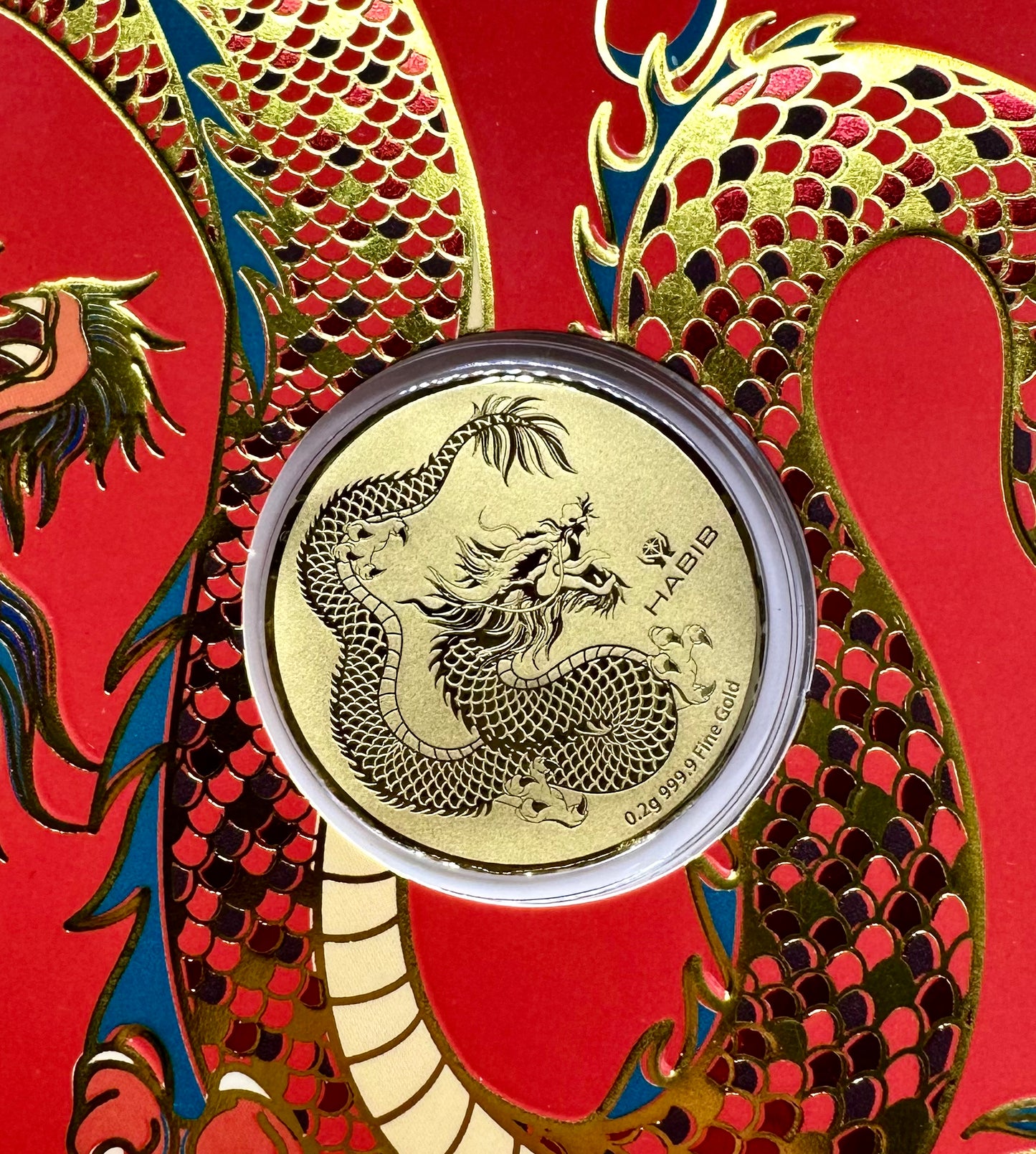 Lunar Dragon 24ct Gold Coin by Habib