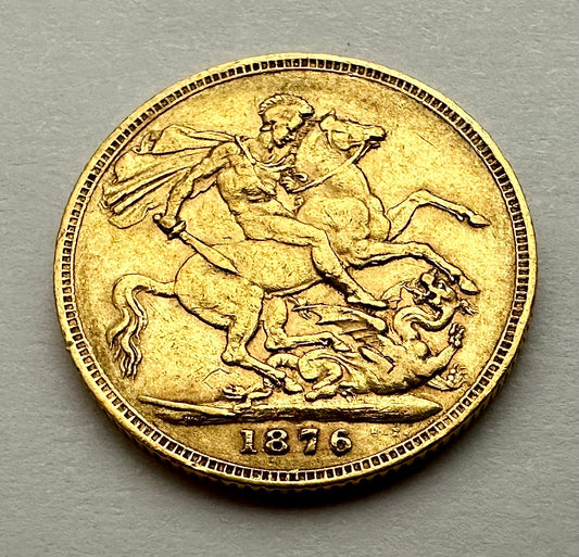 1876 Young Victoria Full Sovereign - George & Dragon