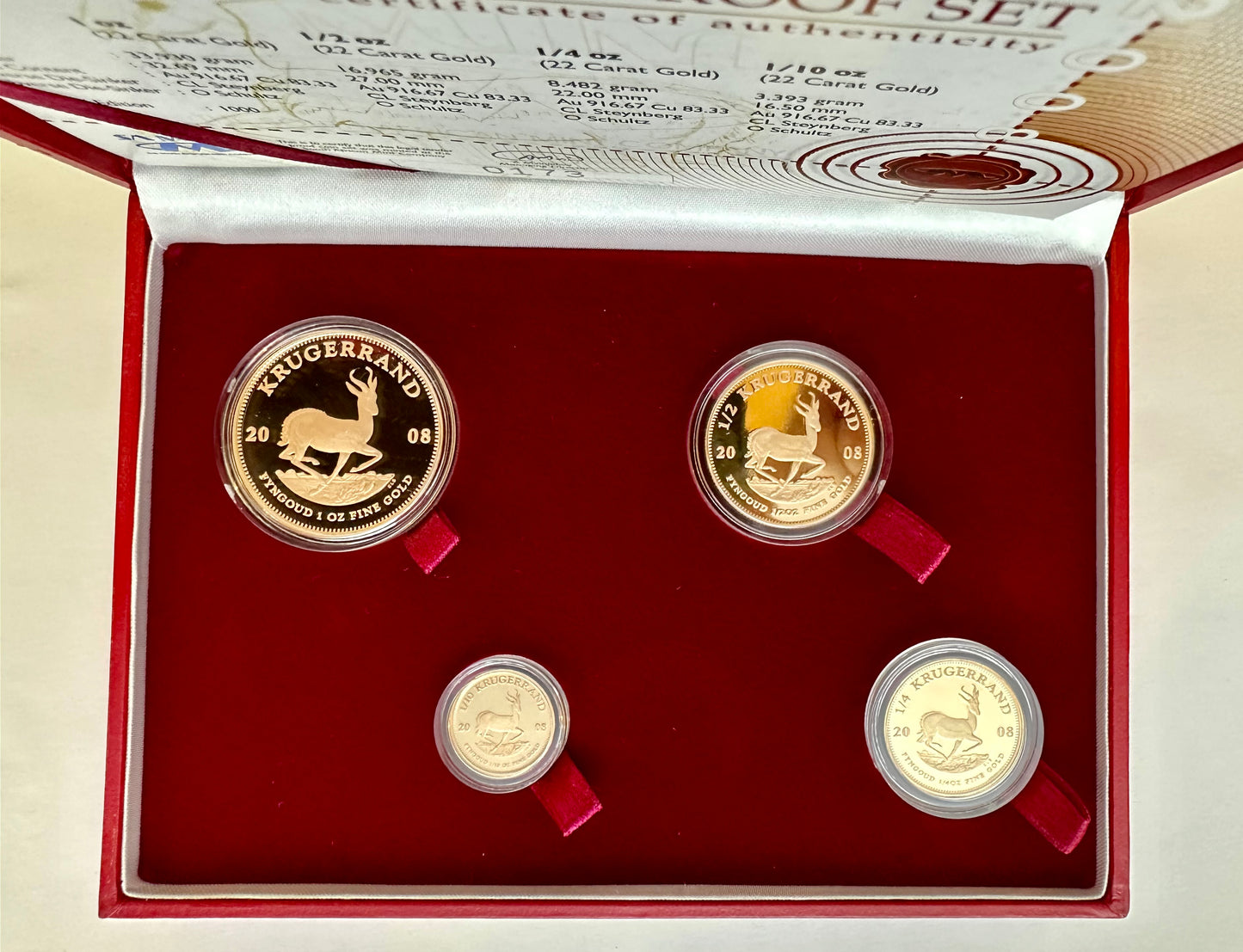 2008 Gold Proof Krugerrand 4-Coin Set