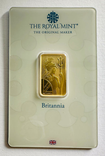 10 Gram Britannia 24ct Gold Bar - Carded