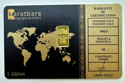 KaratBars 1 Gram Gold Bar