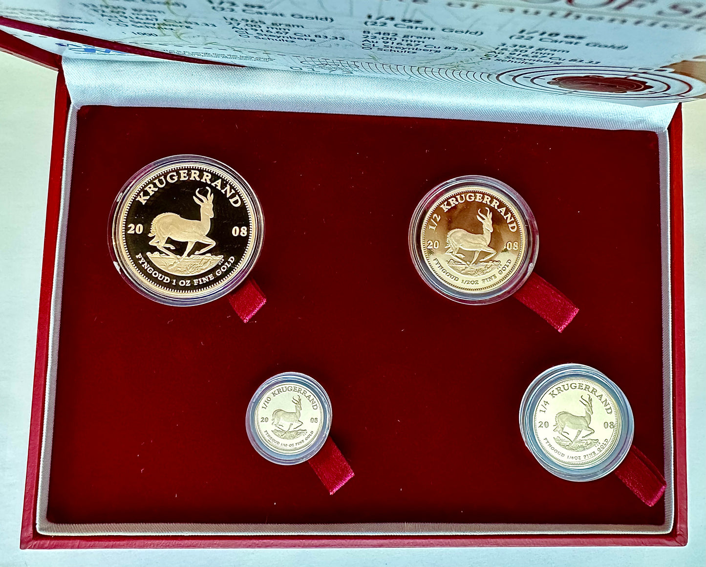 2008 Gold Proof Krugerrand 4-Coin Set