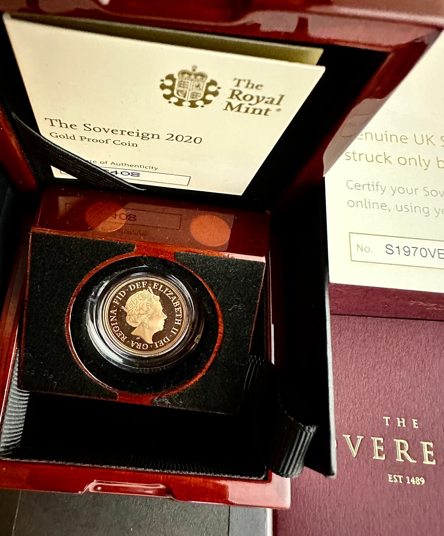 2020 Gold Proof Full Sovereign - Box and COA