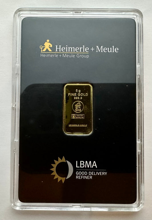 Heimerle+Meule 5 Gram Gold Bar