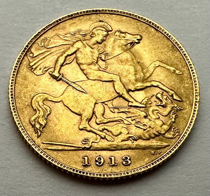 1913 Gold Half Sovereign