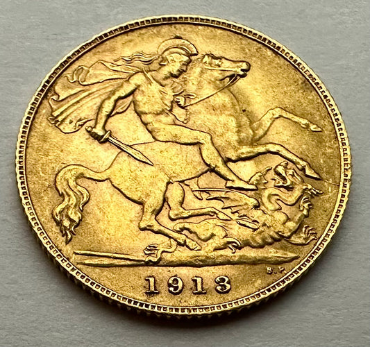 1913 Gold Half Sovereign