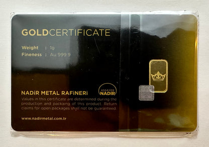 Tavex 1 Gram Gold Bar