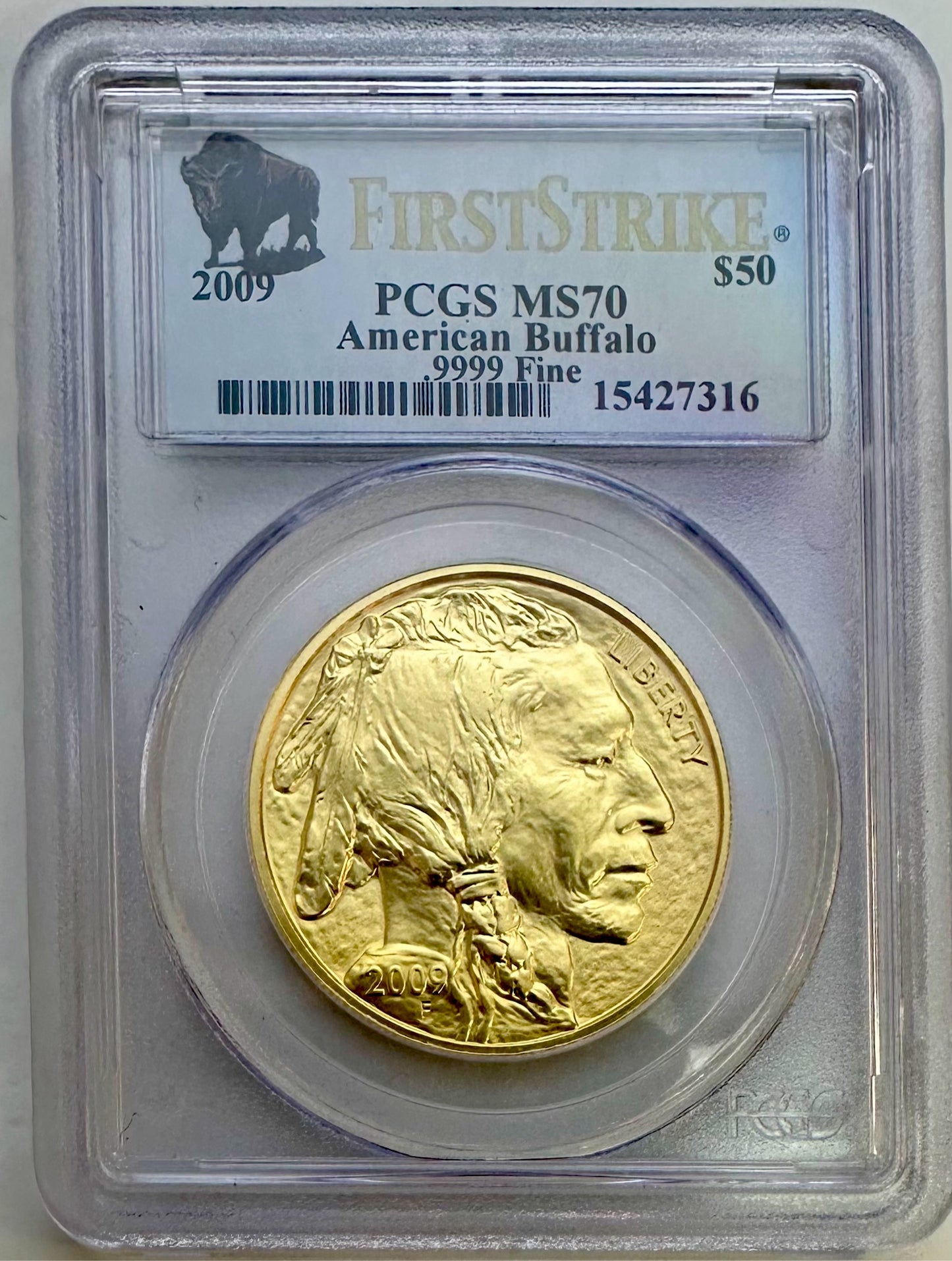 2009 1 OUNCE GOLD BUFFALO $50 - PCGS FIRST STRIKE MS70 TOP POP