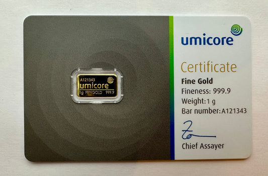 Umicore 1 Gram Gold Bar