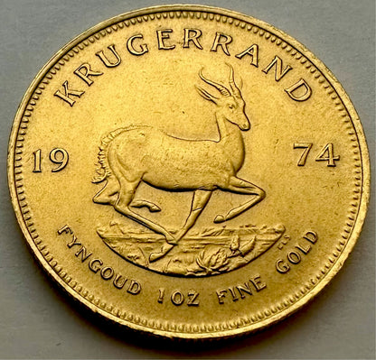 1974 1 Ounce Gold Krugerrand - 22ct