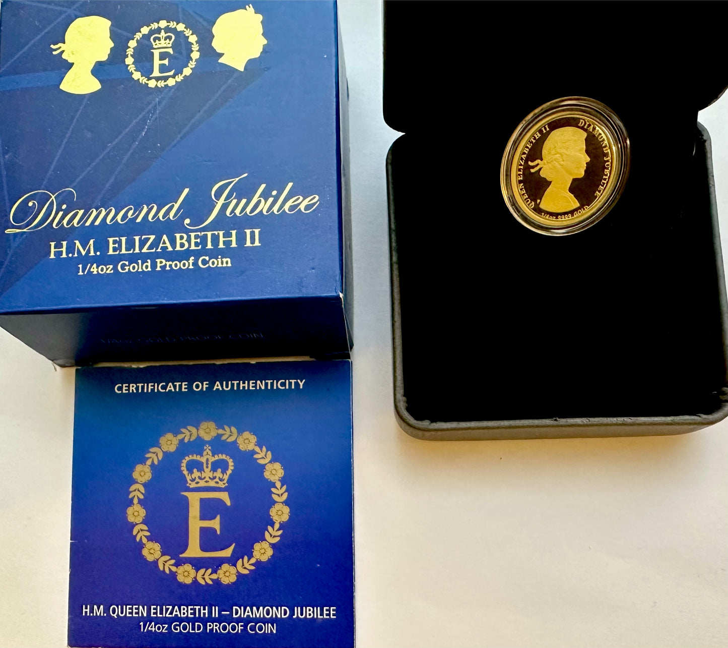 Perth Mint 2012 Queen Elizabeth II Diamond Jubilee 1/4 Ounce Gold Proof Coin - Boxed and COA