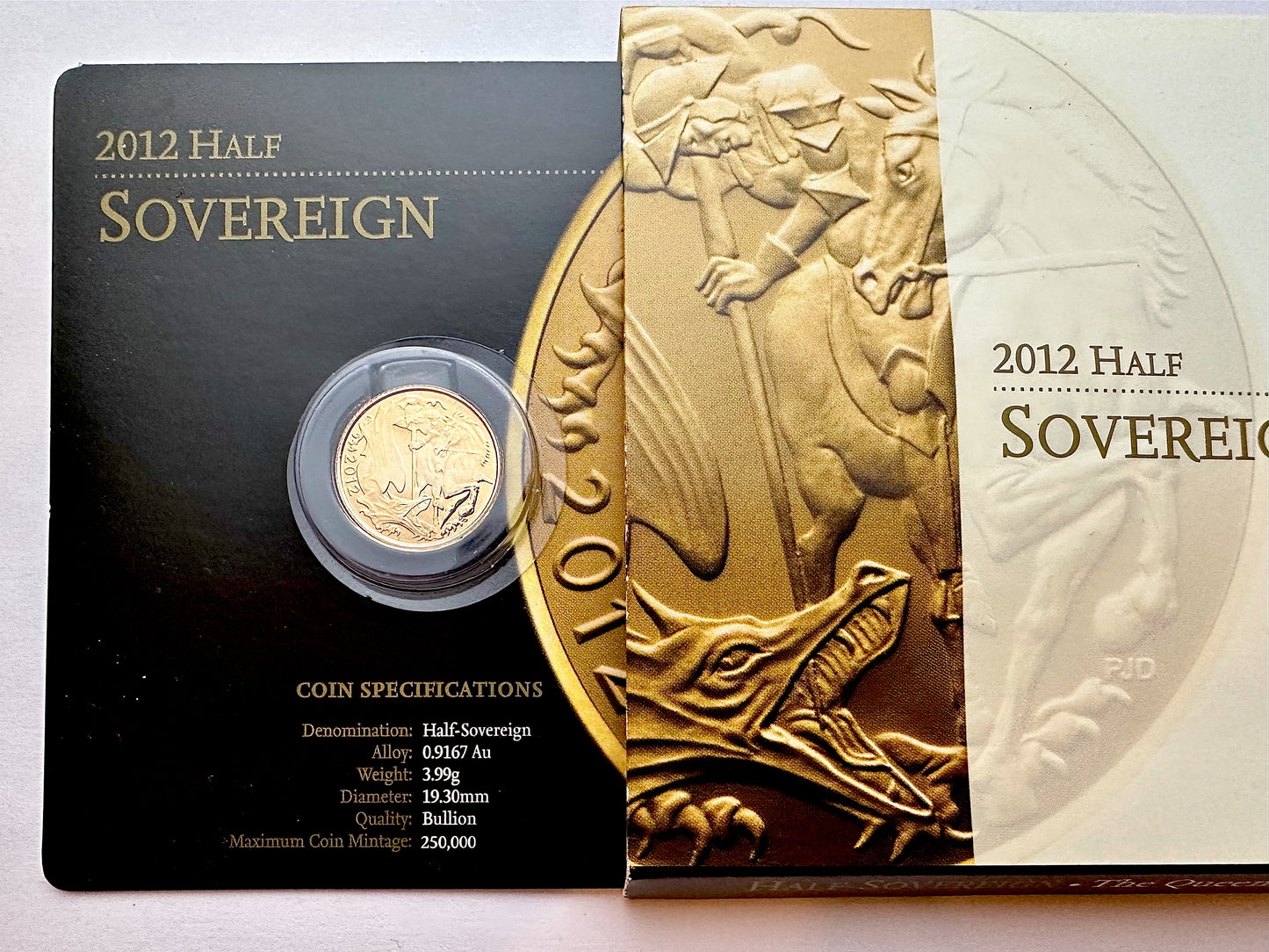 2012 Gold Half Sovereign in Blister Pack Carded