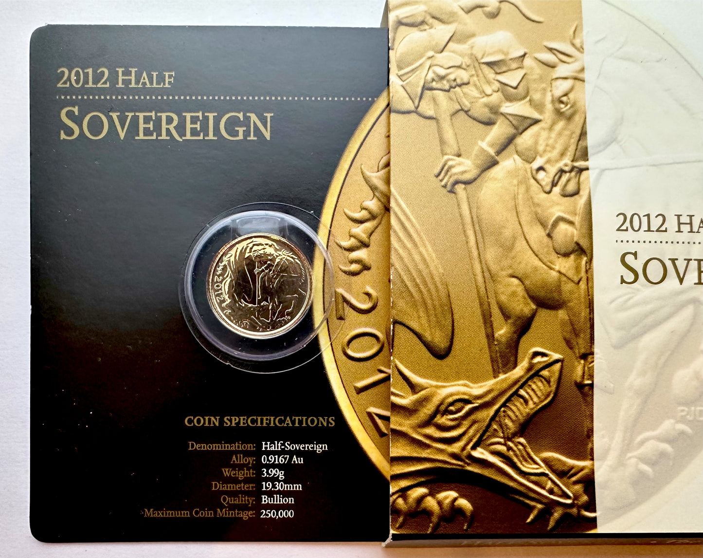 2012 Gold Half Sovereign in Blister Pack Carded