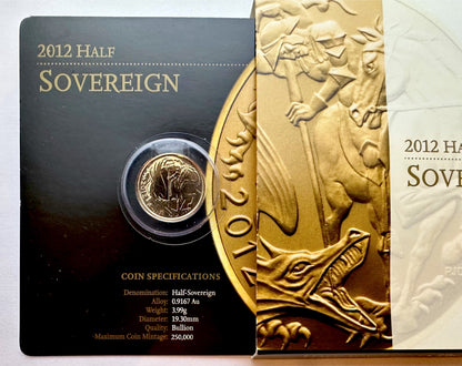 2012 Gold Half Sovereign in Blister Pack Carded