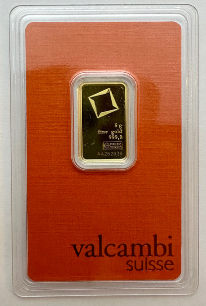 5 Gram Valcambi Good Bar - Assayed