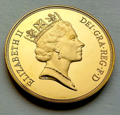 1992 QEII Gold Proof Quintuple Sovereign