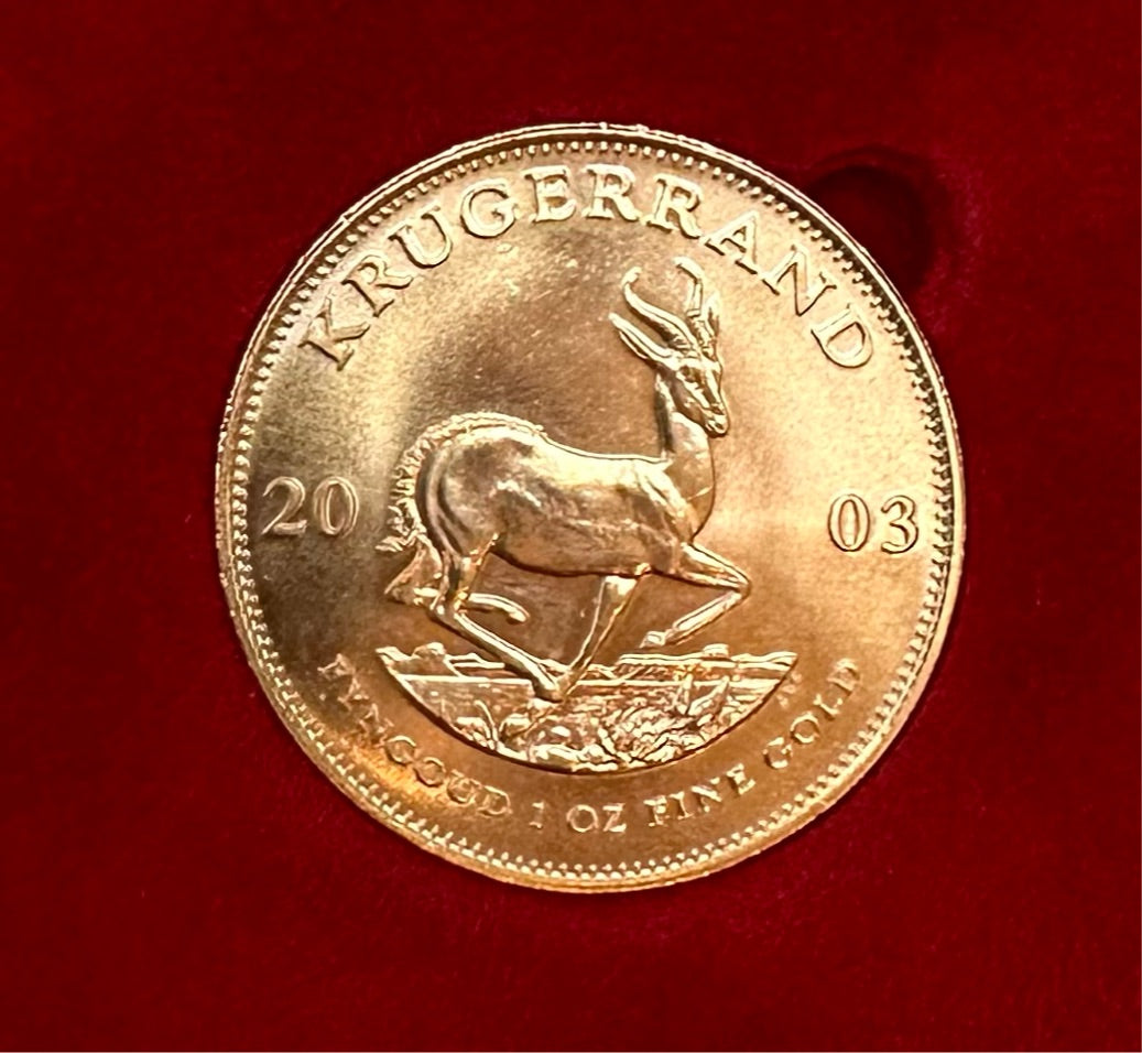 2003 South Africa 1 Ounce Gold Krugerrand - with Mint Original Box