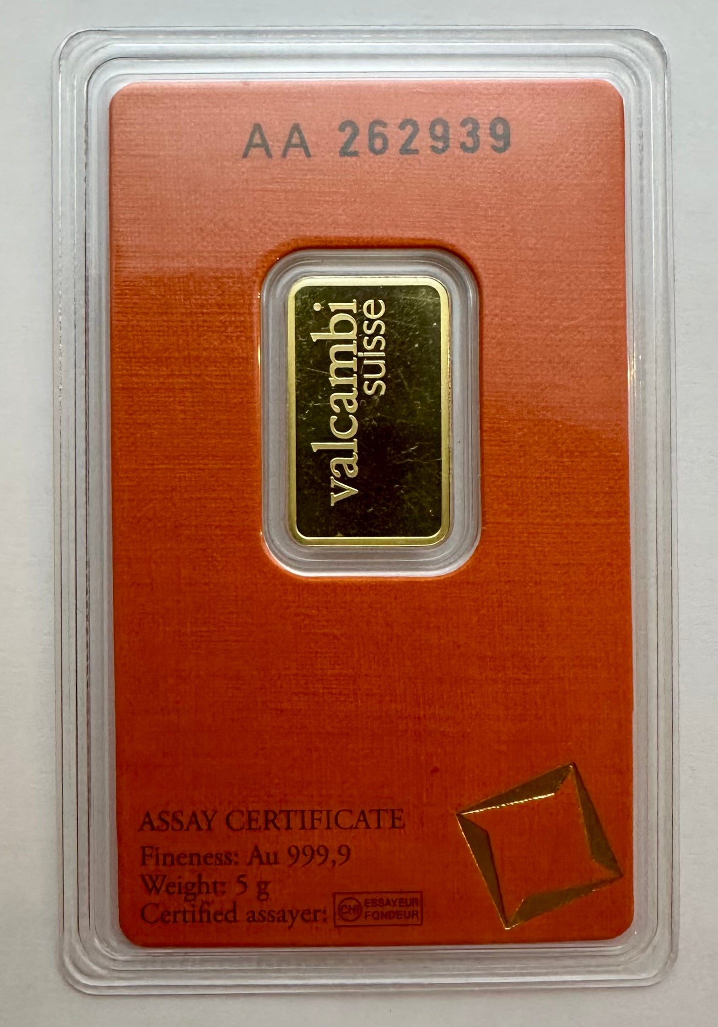 5 Gram Valcambi Good Bar - Assayed