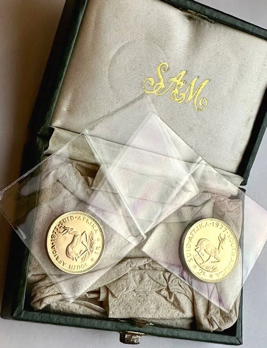 1977 South Africa Gold Proof Coin Set - 2 Rand & 1 Rand - Boxed